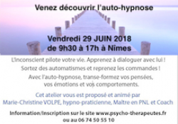 Formation Auto-Hypnose le vendredi 29 Juin 2018